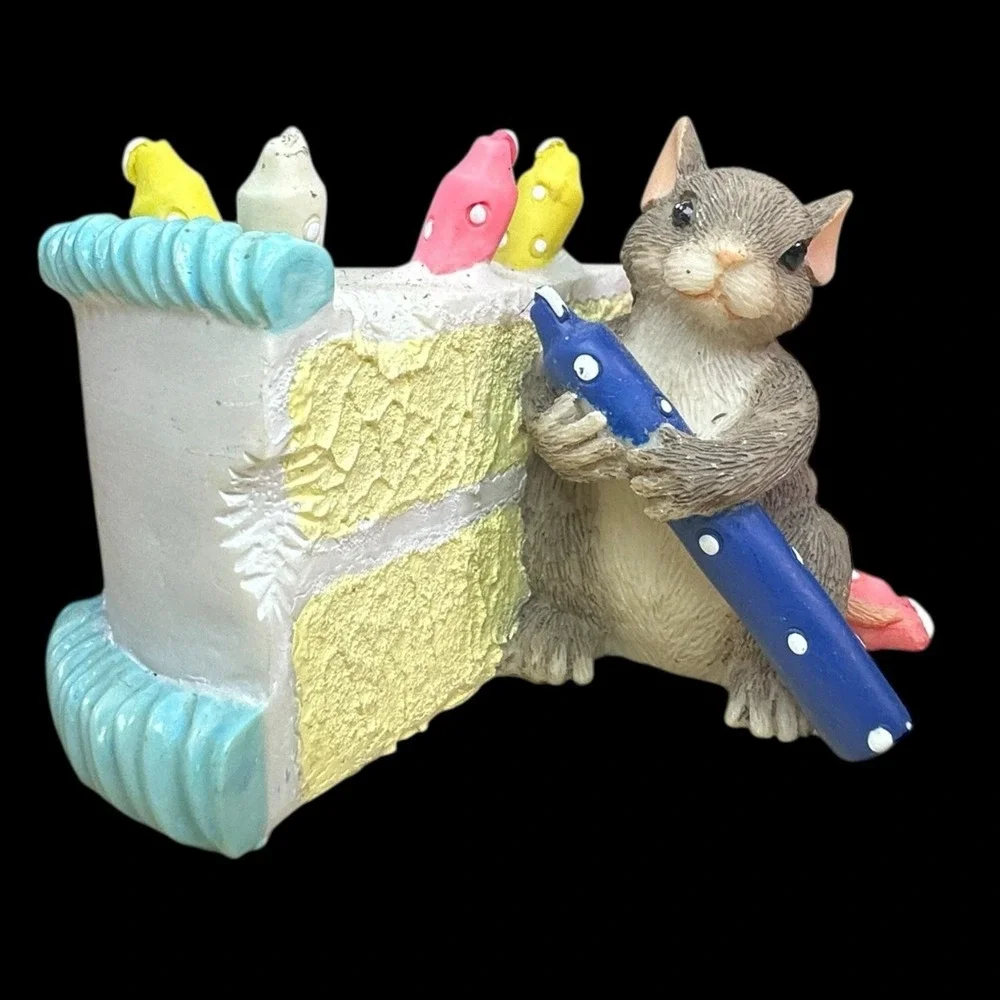 Charming Tails How Many Candles Birthday Cake Mouse Fitz & Floyd